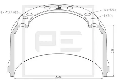 Modern Remtrommel Pe Automotive 256.025-00A