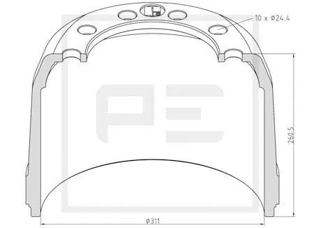 Groothandel Remtrommel Pe Automotive 266.564-00A