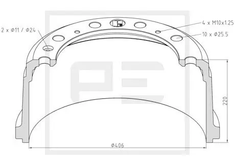 Beperkt Aanbod Remtrommel Pe Automotive 336.002-00A