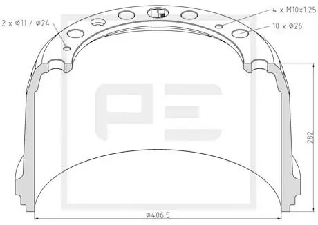 Garantie Inbegrepen Remtrommel Pe Automotive 336.003-00A