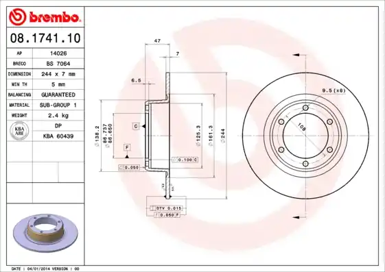 Modern Remschijven Brembo 08.1741.10