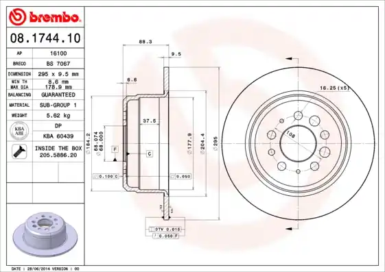 Koop Vandaag Remschijven Brembo 08.1744.10