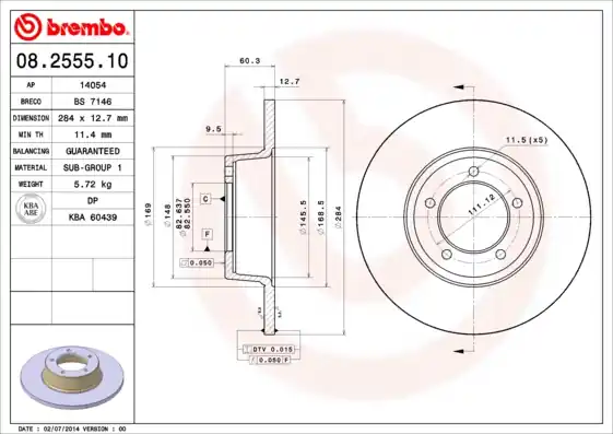 Lage Prijs Remschijven Brembo 08.2555.10