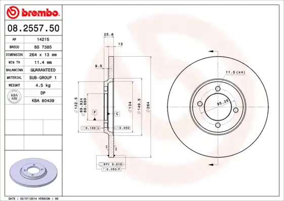 Modern Remschijven Brembo 08.2557.50