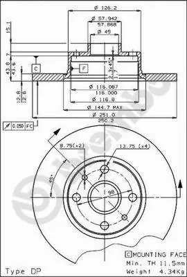 Aanbieding Remschijven Brembo 08.2597.10