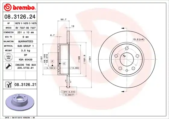 Beste Prijs Remschijven Brembo 08.3126.21