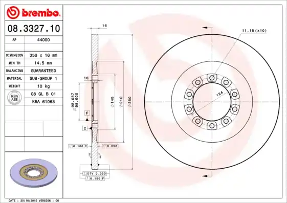 In De Mode Remschijven Brembo 08.3327.10