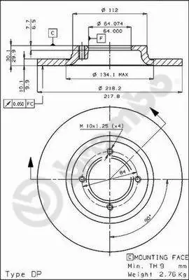 Remschijven Brembo 08.3372.10 Flitsaanbieding