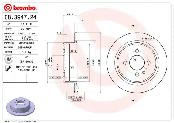Betaalbaar Remschijven Brembo 08.3947.24