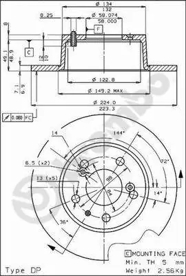 Remschijven Brembo 08.3953.10 Authentiek