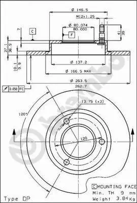 Remschijven Brembo 08.3962.10 Gratis Retour
