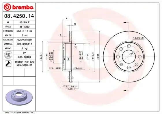Remschijven Brembo 08.4250.14 Must-Have