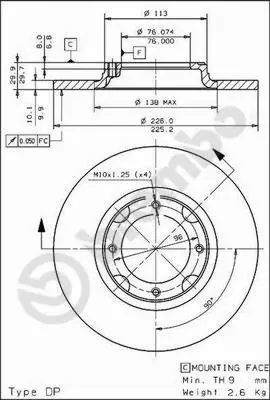 Remschijven Brembo 08.4414.10 Groothandel