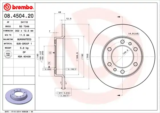 Beste Prijs Remschijven Brembo 08.4504.20