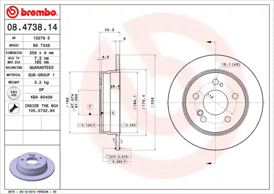Nieuw Remschijven Brembo 08.4738.14