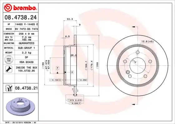 Fabrieksprijs Remschijven Brembo 08.4738.24
