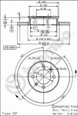Remschijven Brembo 08.4748.10 Lage Kosten