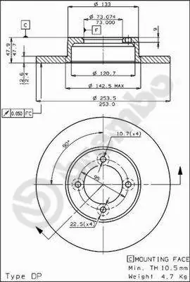 Remschijven Brembo 08.4752.10 Gratis Verzending
