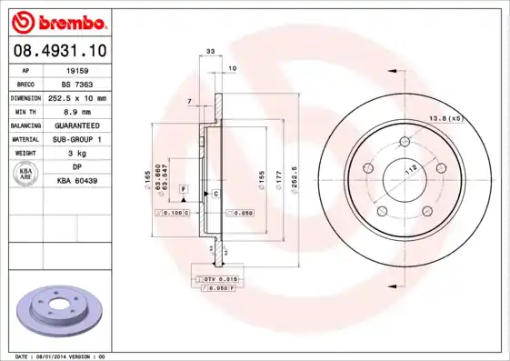 Laatste Kans Remschijven Brembo 08.4931.10
