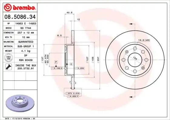 Speciale Aanbieding Remschijven Brembo 08.5086.34