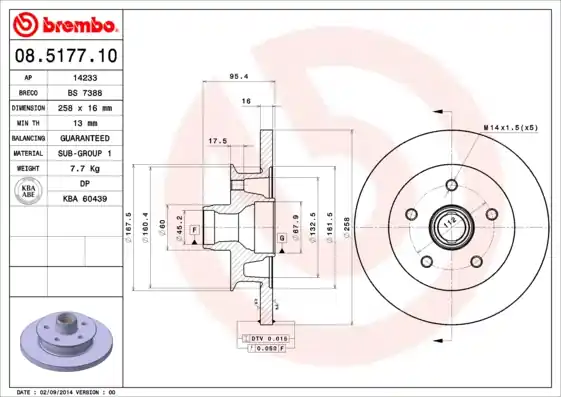 Snelle Levering Remschijven Brembo 08.5177.10