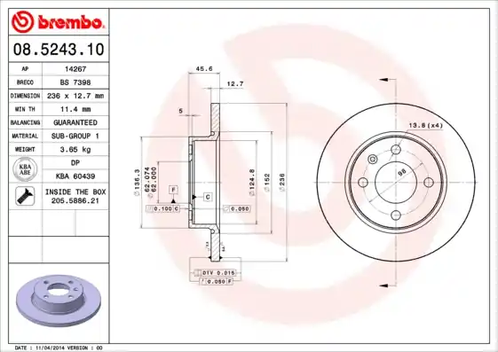 Veilige Betaling Remschijven Brembo 08.5243.10
