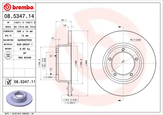 Remschijven Brembo 08.5347.11 Merkproduct
