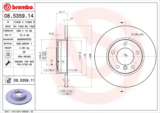 Finale Uitverkoop Remschijven Brembo 08.5359.11