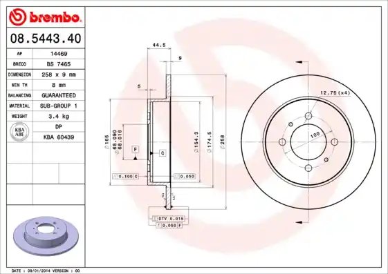 Remschijven Brembo 08.5443.40 Modern