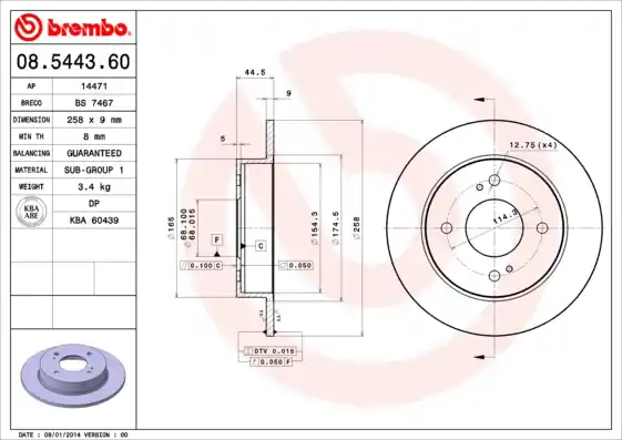 Bestseller Remschijven Brembo 08.5443.60