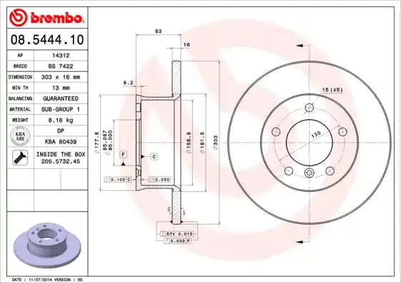 Remschijven Brembo 08.5444.10 Must-Have