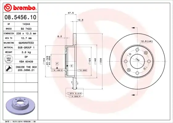 Premium Remschijven Brembo 08.5456.10