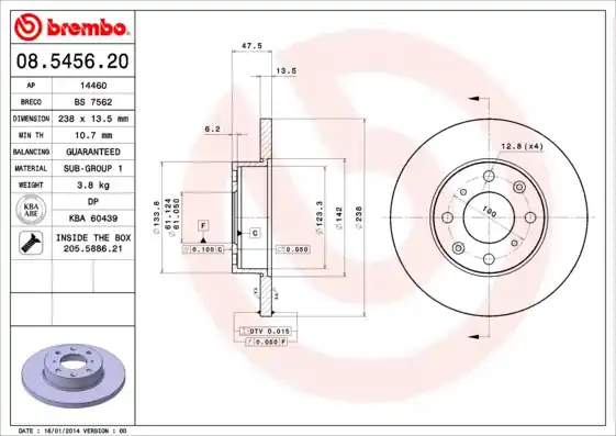 Laatste Kans Remschijven Brembo 08.5456.20