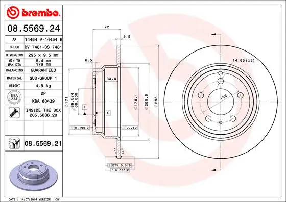 Remschijven Brembo 08.5569.21 Bestseller