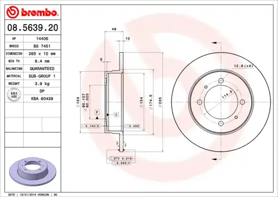 Topkwaliteit Remschijven Brembo 08.5639.20
