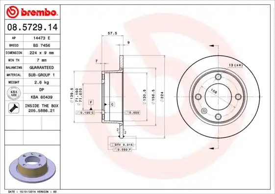 Koopje Remschijven Brembo 08.5729.14