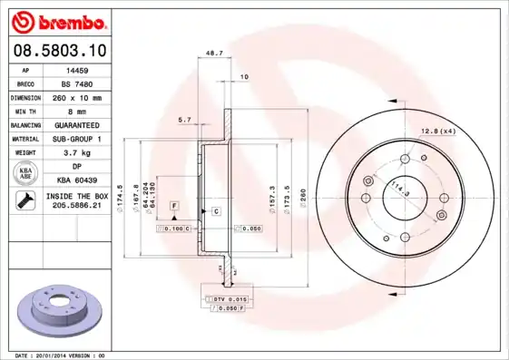 Groothandel Remschijven Brembo 08.5803.10