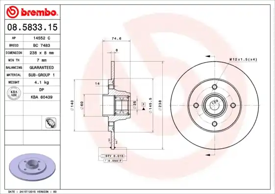 Koopje Remschijven Brembo 08.5833.15