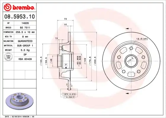 Uitverkoop Remschijven Brembo 08.5953.10