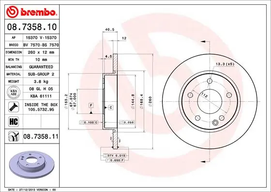 Remschijven Brembo 08.7358.11 Shop Nu