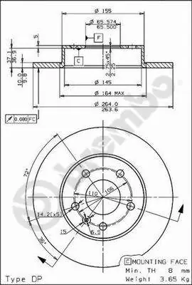 Remschijven Brembo 08.7627.75 Garantie Inbegrepen