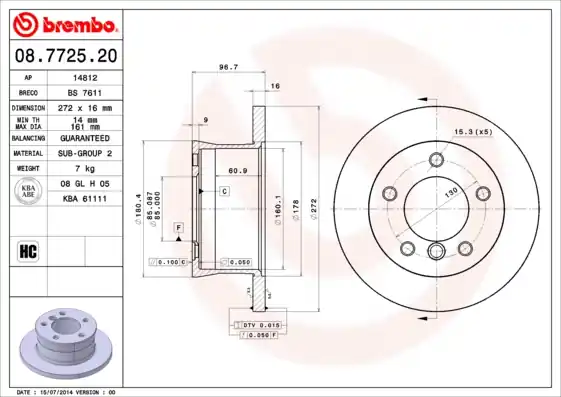 Nu Kopen Remschijven Brembo 08.7725.20