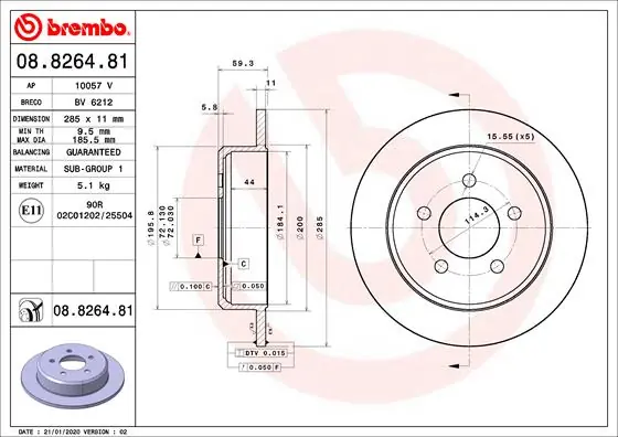 Koop Vandaag Remschijven Brembo 08.8264.81