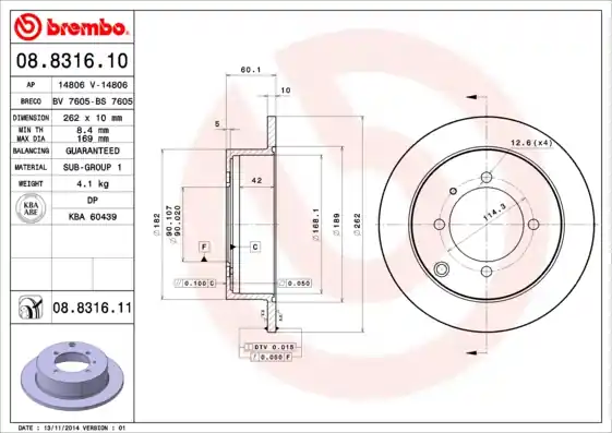 Remschijven Brembo 08.8316.11 In De Mode