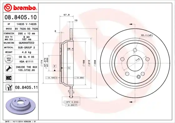 Nieuw Remschijven Brembo 08.8405.11