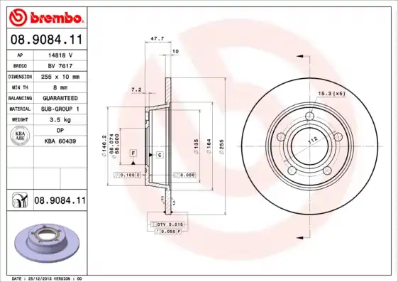 Remschijven Brembo 08.9084.11 Actieprijs