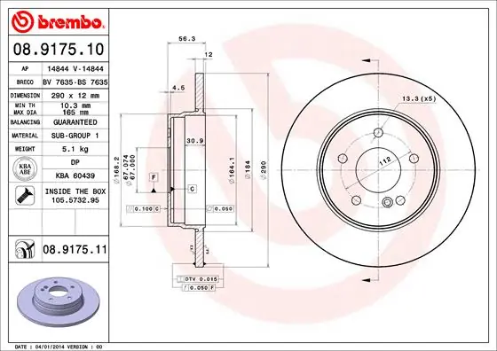 Bestel Nu Remschijven Brembo 08.9175.10