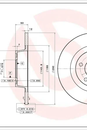 Remschijven Brembo 08.9367.11 Authentiek