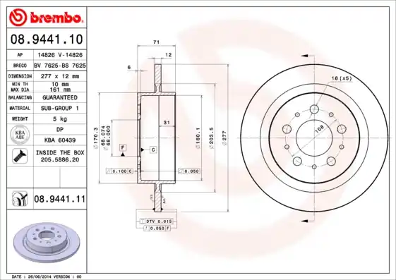 Budget Remschijven Brembo 08.9441.11
