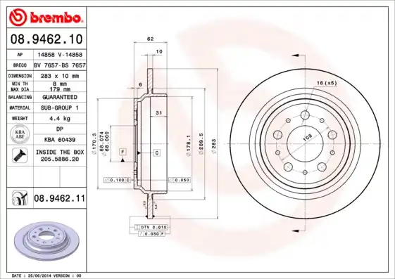 Rechtstreeks Van De Fabrikant Remschijven Brembo 08.9462.10
